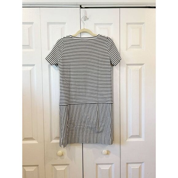 Madewell Striped Shift Mini Dress Black & White XS - Picture 4 of 5